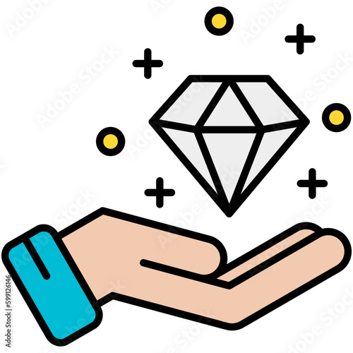 Benefit Icon. Loyalty VIP Member Symbol. Line Filled Icon Vector Stock