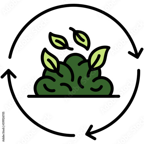 Compostable Icon. Bio Decompose Symbol. Line Filled Icon Vector Stock