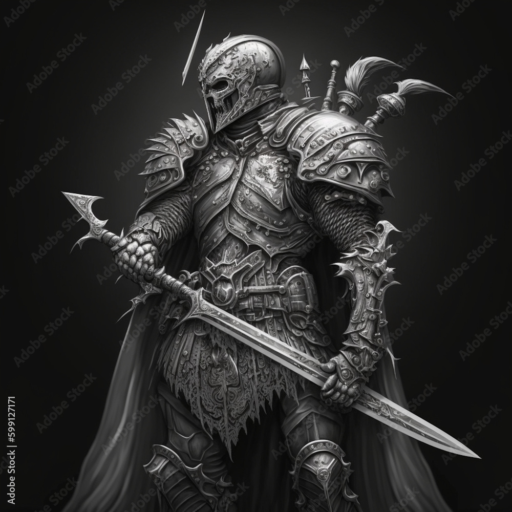 Obraz premium The strongest skull knight in the demon king's army｜Generative AI