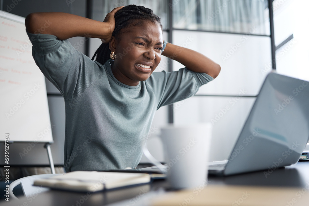 I think Im going to cry now. a young businesswoman looking stressed out while using a laptop in an office. I think Im going to cry now. a young businesswoman looking stressed out while using a laptop in an office.