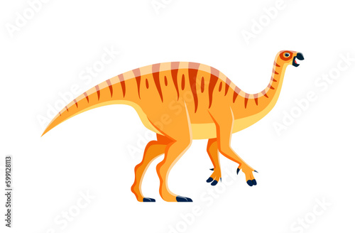 Cartoon Camptosaurus dinosaur character, kids dino of Jurassic, vector cute extinct animal. Camptosaurus dinosaur character for child paleontology education or Jurassic dino collection © Vector Tradition