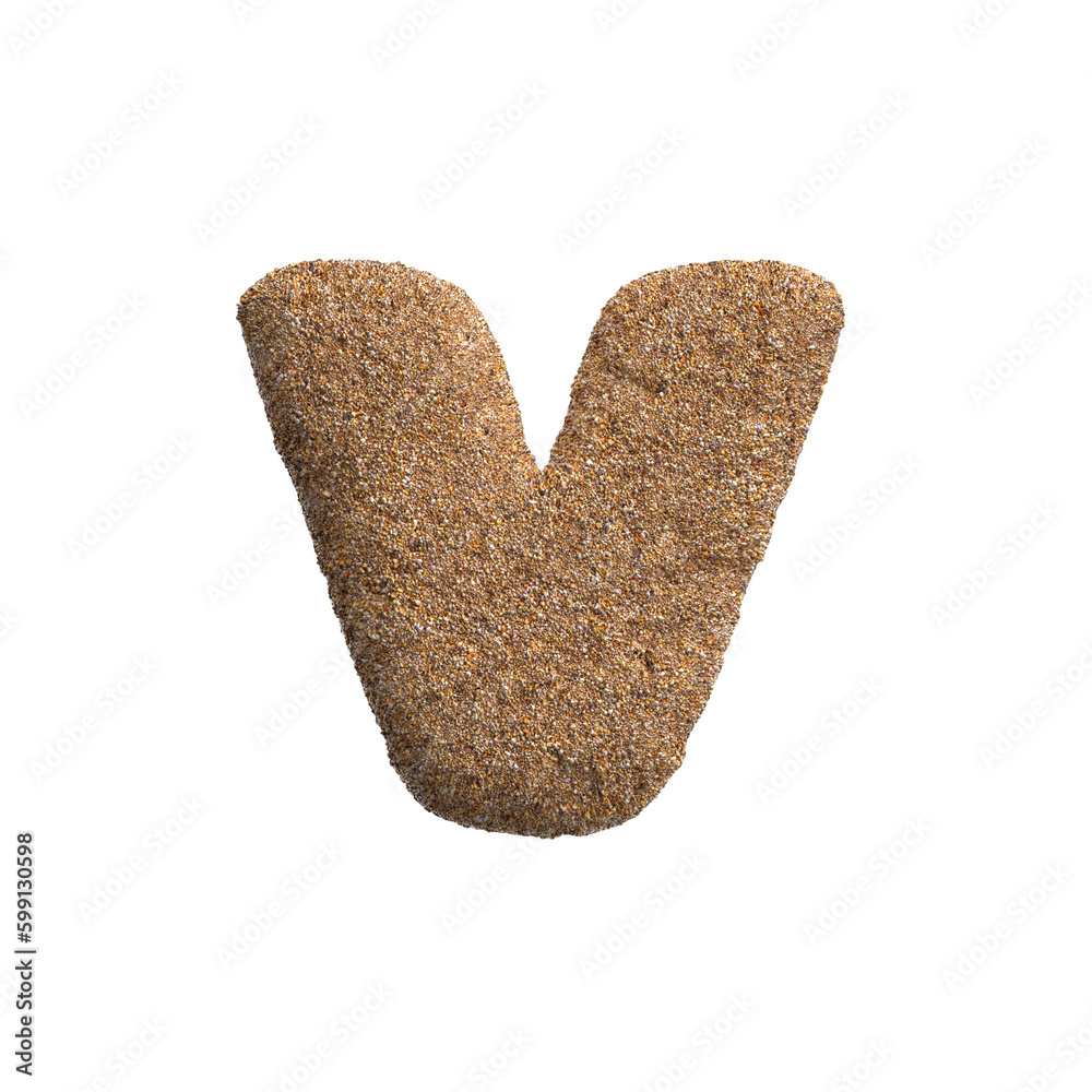 Φωτογραφία Sand letter V - Small 3d beach font - Holidays, travel or ocean concepts
