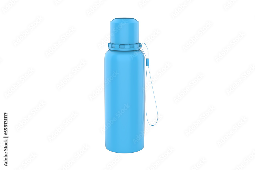Matte Sport Bottle Mockup Isolated On White Background. 3d illustration