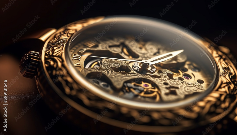Antique pocket watch, accuracy in timekeeping generated by AI