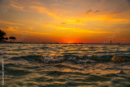 sunset on the beach