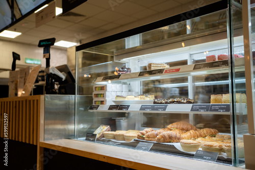 PENANG, MALAYSIA - APR 13, 2023: Pastry corner in IKEA Swedish Cafe