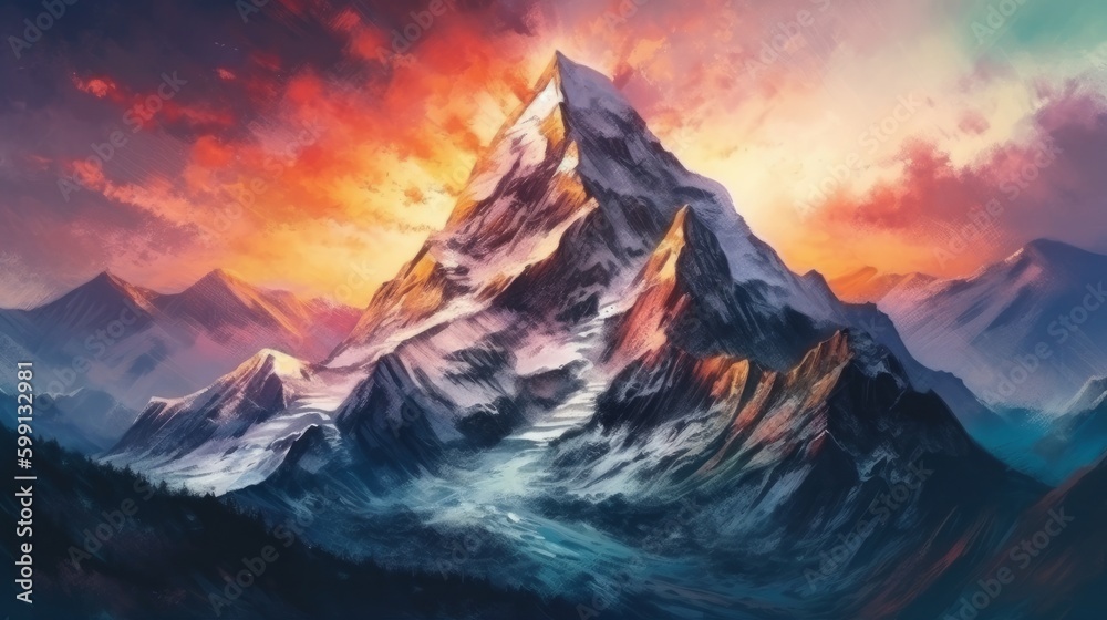 sunset in the mountains made with generative ai sunset in the mountains made with generative ai