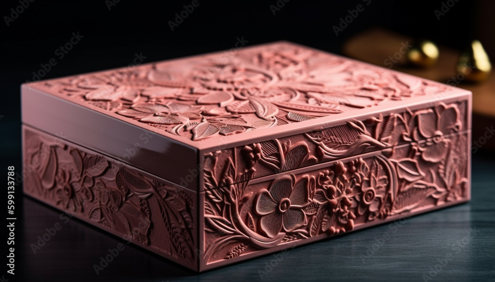 Fototapeta premium Indulgent chocolate truffles in ornate gift packaging generated by AI