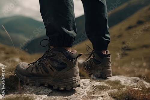 Hiker Trekking Through Wilderness Backdrop Generative AI