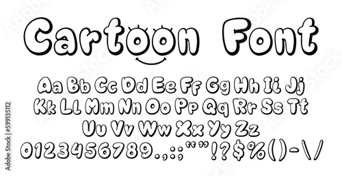 Comics bubble font or type, balloon typeface, fat alphabet. English ABC funny figures and numbers, latin alphabet vector inflated and chubby letters and digits or cartoon bubble font typeset symbols