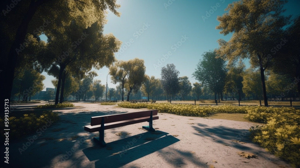 Obraz premium outdoor or exterior City parks with Generative AI