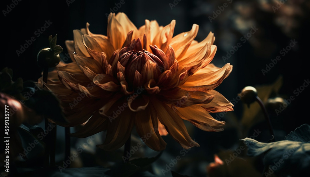 Vibrant purple dahlia, a gift of nature generated by AI Vibrant purple dahlia, a gift of nature generated by AI