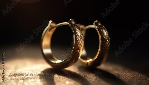 Shiny gold wedding ring, symbol of love generated by AI