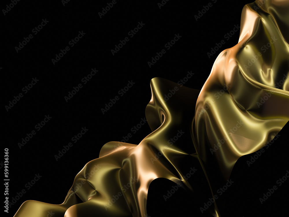 Abstract Gold Wave metal design. Shiny golden design element on dark background for Business card or technology website background. Abstract Gold Wave metal design. Shiny golden design element on dark background for Business card or technology website background.
