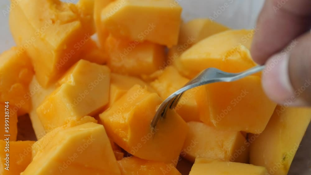 slice of papaya on white plate , slice of papaya on white plate ,