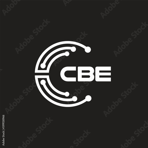 CBE letter technology logo design on black background. CBE creative initials letter IT logo concept. CBE letter design.	
 photo