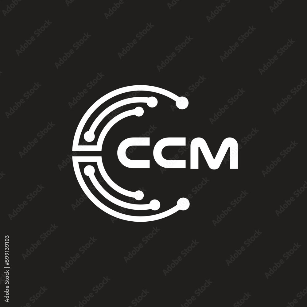 CCM letter technology logo design on black background. CCM creative initials letter IT logo concept. CCM letter design.	
