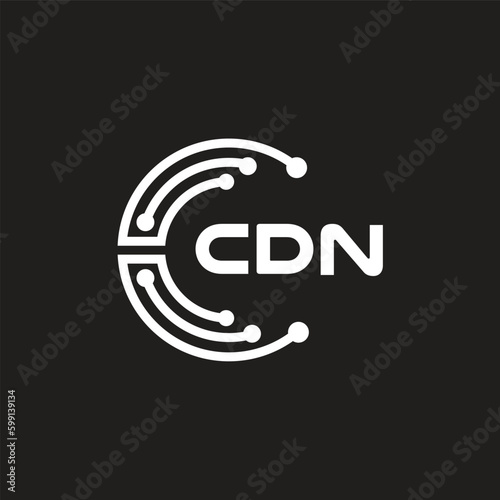 CDN letter technology logo design on black background. CDN creative initials letter IT logo concept. CDN letter design.	
