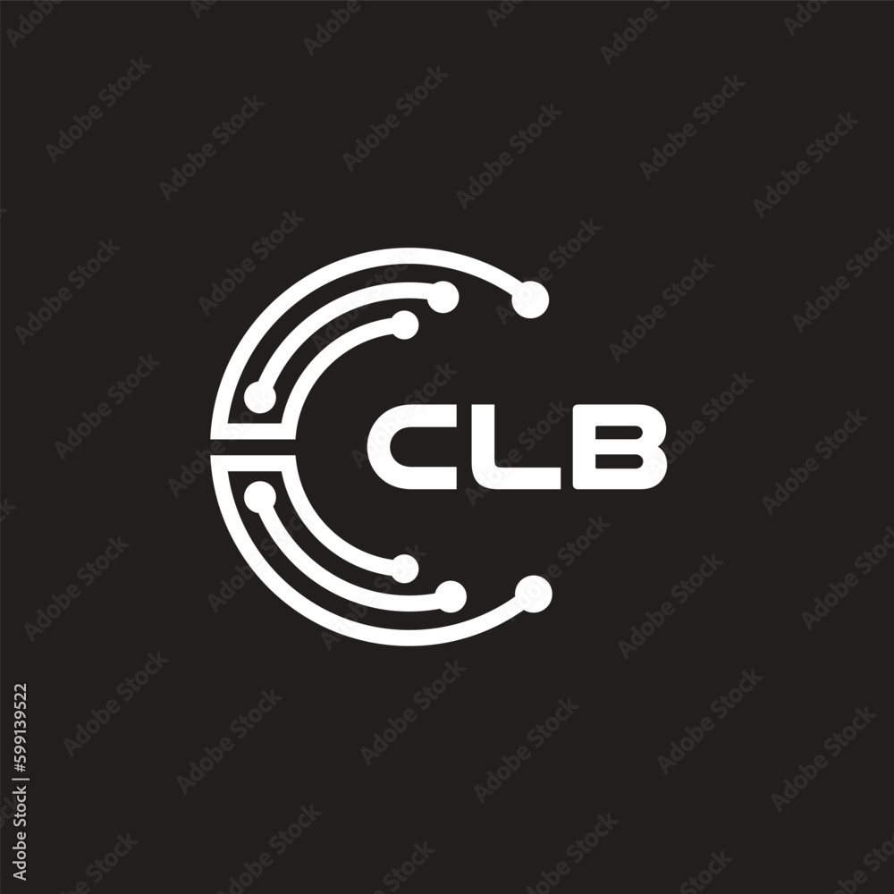CLB letter technology logo design on black background. CLB creative initials letter IT logo concept. CLB letter design.	
