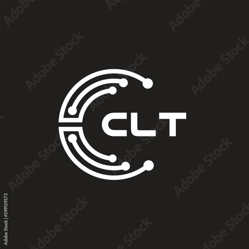 CLT letter technology logo design on black background. CLT creative initials letter IT logo concept. CLT letter design.	
 photo