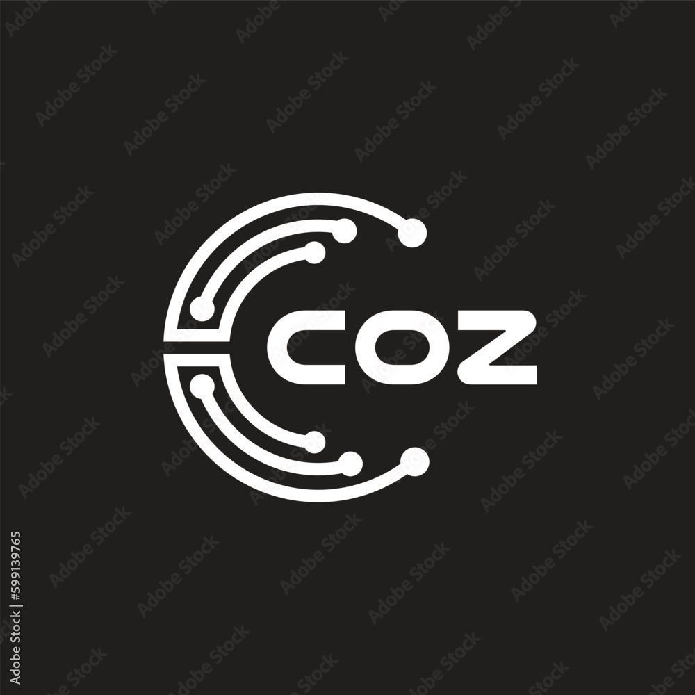 COZ letter technology logo design on black background. COZ creative initials letter IT logo concept. COZ letter design.
COZ letter technology logo design on black background. COZ creative initials letter IT logo concept. COZ letter design.