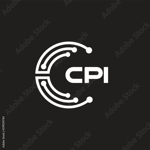 CPI letter logo design on black background. CPI creative initials letter logo concept. CPI letter design.
