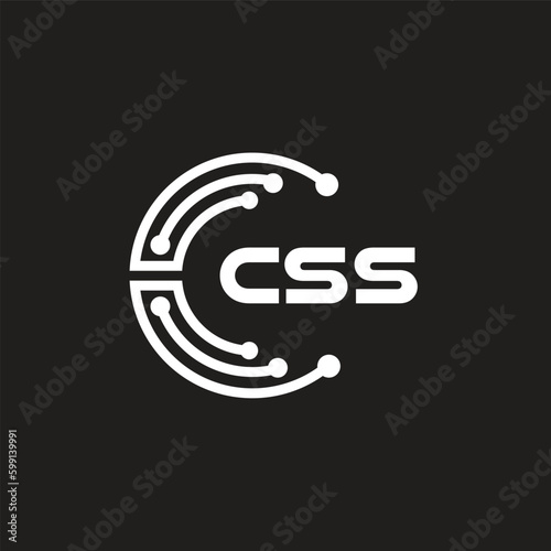 CSS letter logo design on black background. CSS creative initials letter logo concept. CSS letter design.
