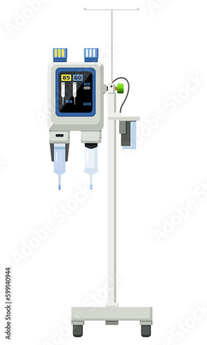 Medical equipment, Contrast media injectors are used to inject contrast media or contrast agents to enhance the blood and perfusion in tissues Work with CT scan in X-ray department in the hospital.