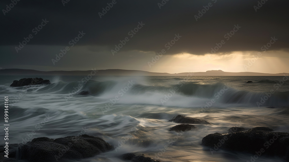 storm over the sea. Generative Ai storm over the sea. Generative Ai