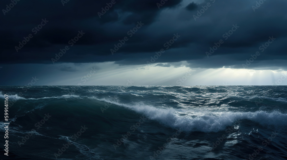 storm over the sea. Generative Ai