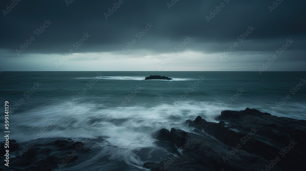 Fototapeta premium storm over the sea. Generative Ai