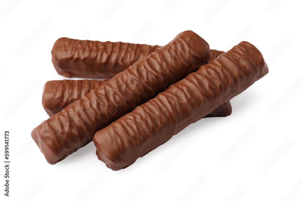 Sweet tasty chocolate bars on white background Sweet tasty chocolate bars on white background