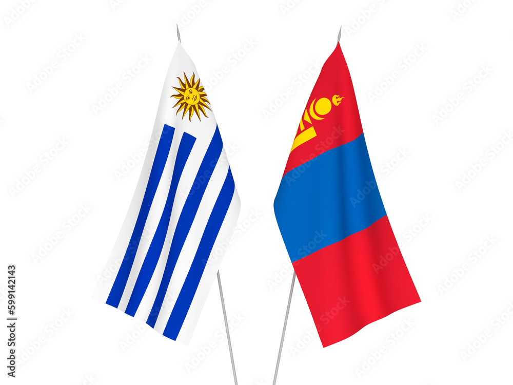 Mongolia and Oriental Republic of Uruguay flags