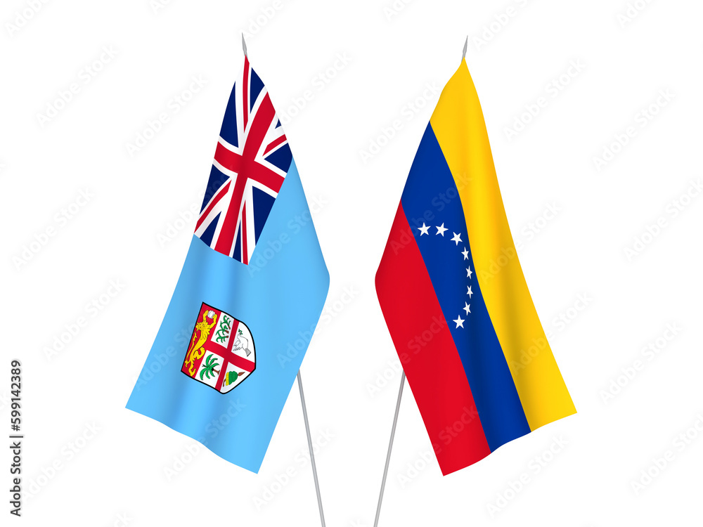 Republic of Fiji and Venezuela flags