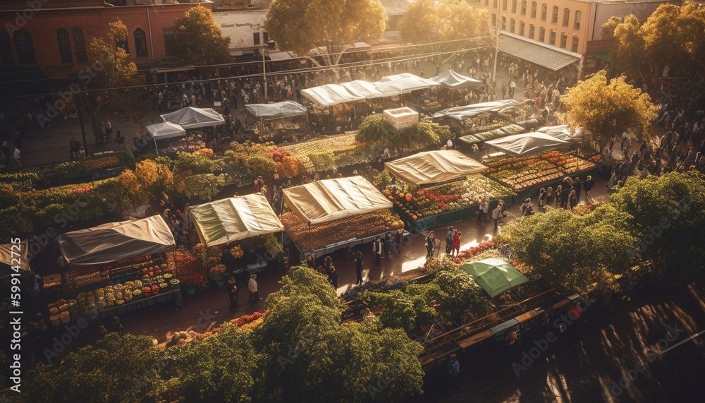 City life at dusk, crowded streets illuminated generated by AI City life at dusk, crowded streets illuminated generated by AI