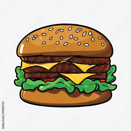 hamburger on a white artboard