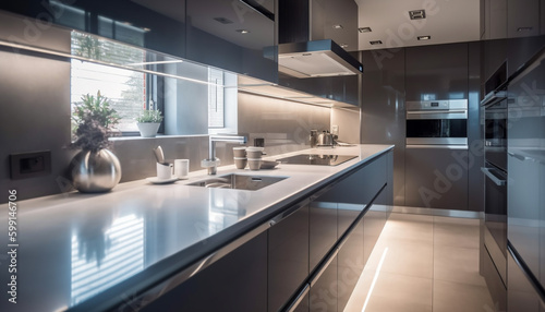 Luxury kitchen with modern design and elegance generated by AI © djvstock