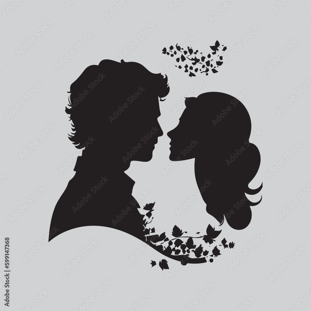 couple romance vector silhouette isolated on transparent background ...