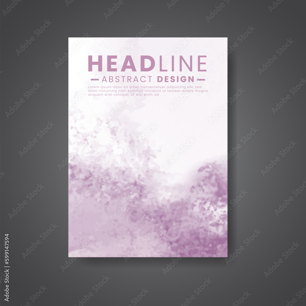 Fototapeta premium Cover template with watercolor background. Design for your cover, date, postcard, banner, logo.