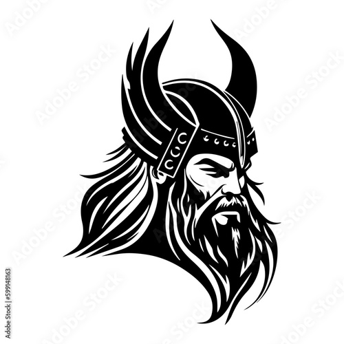 Viking Portrait Vector Logo