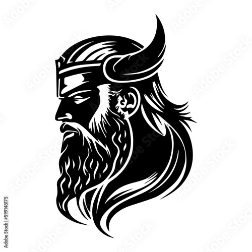 Viking Portrait Vector Logo