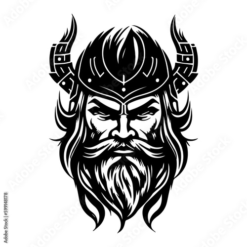 Viking Portrait Vector Logo