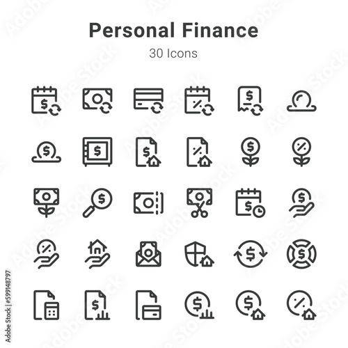 Personal finance icon set