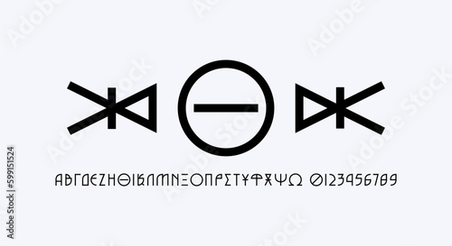 Greek decorative geometric sans serif font