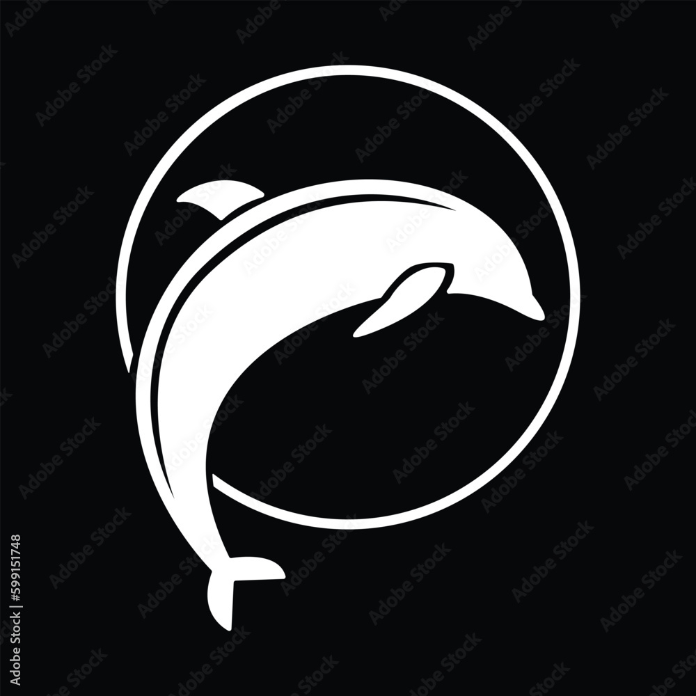 Dolphin mammal logo illustration in a flat style art
Dolphin mammal logo illustration in a flat style art