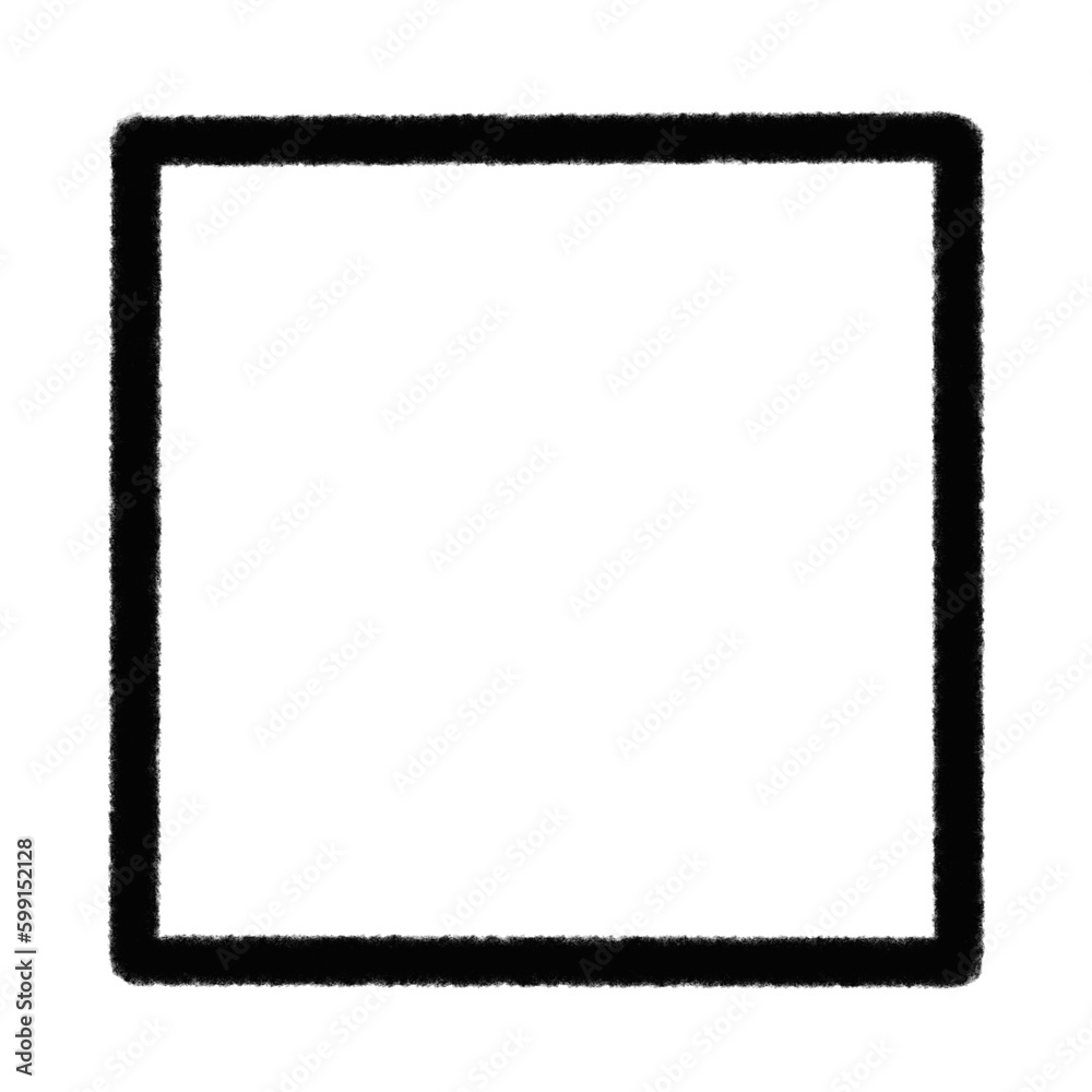 Black square frame element with line border png.	
