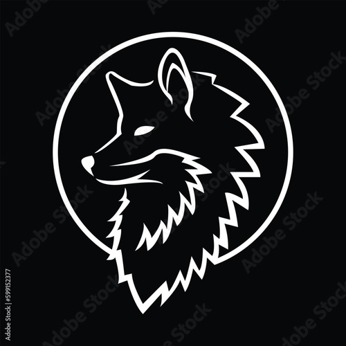 Abstract wolf head logo design vector illustration

