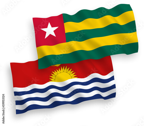 Flags of Togolese Republic and Republic of Kiribati on a white background