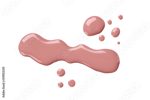 Liquid foundation isolated on transparent background. Swatch of liquid foundation or nail polish for design. photo