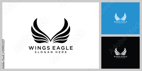 wing eagle logo vector design template